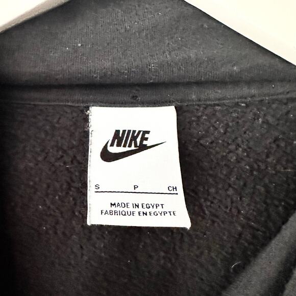 Nike Black Logo Twist Embroidered Floral Swoosh Hoodie Sweatshirt Women Small - Picture 9 of 13